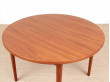 Mid-Century modern scandinavian round dining table in teak 4/8 seats by Nils Jonsson