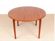 Mid-Century modern scandinavian round dining table in teak 4/8 seats by Nils Jonsson