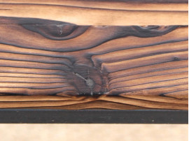 Console en pin et acier. Pièce unique signée du Sculpteur français Yvon