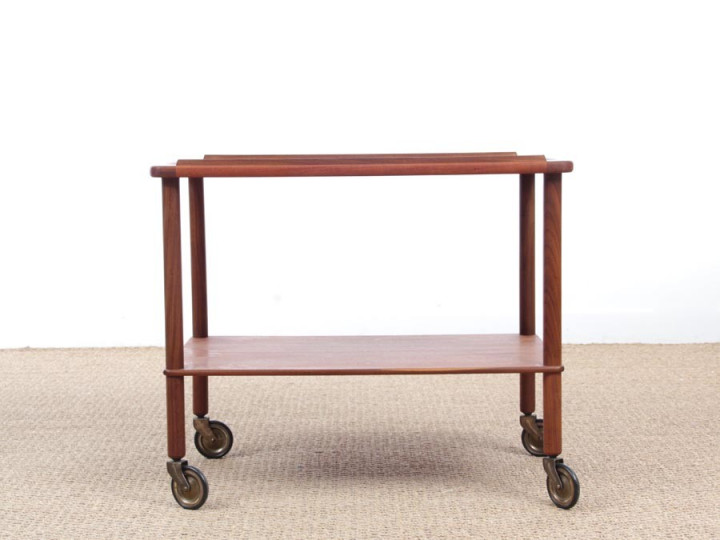 Mid-Century modern scandinavian serving cart in teak