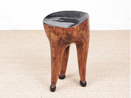 Tabouret tripode. Pièce unique signée du Sculpteur français Yvon