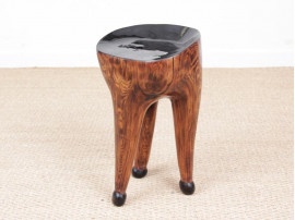 Three legs stool by french sculptor Yvon. Unique piece.