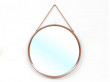 Miroir circulaire scandinave mural en palissandre de Rio