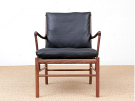 Mid-Century modern scandinavian Colonial arm chair in walnut by Ole Wanscher. New edition