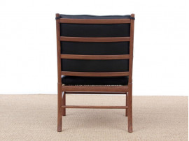 Mid-Century modern scandinavian Colonial arm chair in walnut by Ole Wanscher. New edition