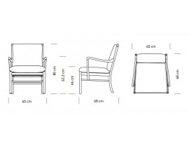 Fauteuil scandinave modèle Colonial OW 149 en noyer. Nouvelle édition. 