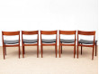 Mid-Century  modern scandinavian set of 5 chairs in teak by Harry Rosengren Hansen