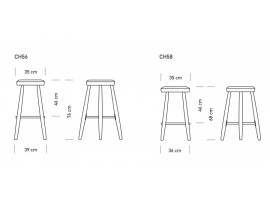 Mid-Century Modern bar stool CH 56, 76 cm by Hans Wegner. New edition.