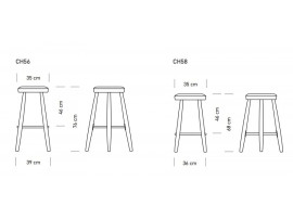 Tabouret de bar scandinave modèle  CH 56 hauteur 76 cm. Edition neuve. 