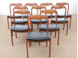 Mid-Century  modern scandinavian set of 10 chairs  in teak