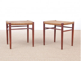 Mid-Century Modern Danish pair of stools in teck model 316 by Peter Hvidt & Orla Mølgaard Nielsen