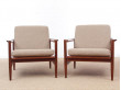 Mid century modern pair of armchair in teak