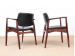 Mid-Century Modern Danish pair of desk chair in Rio rosewood model 66 by Erik Buck