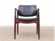 Mid-Century Modern Danish pair of desk chair in Rio rosewood model 66 by Erik Buck