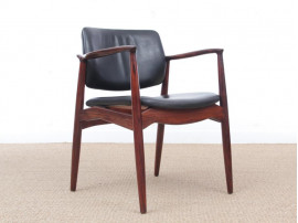 Mid-Century Modern Danish pair of desk chair in Rio rosewood model 66 by Erik Buck