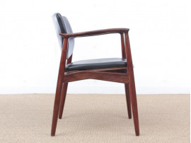 Mid-Century Modern Danish pair of desk chair in Rio rosewood model 66 by Erik Buck