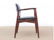 Mid-Century Modern Danish pair of desk chair in Rio rosewood model 66 by Erik Buck