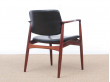 Mid-Century Modern Danish pair of desk chair in Rio rosewood model 66 by Erik Buck