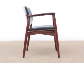 Mid-Century Modern Danish pair of desk chair in Rio rosewood model 66 by Erik Buck