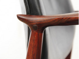 Mid-Century Modern Danish pair of desk chair in Rio rosewood model 66 by Erik Buck