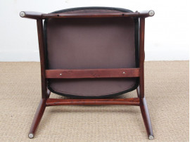 Mid-Century Modern Danish pair of desk chair in Rio rosewood model 66 by Erik Buck