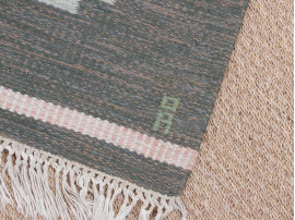 Swedish Rolakan carpet hand woven wool. by Anna Johanna Ångström. 246 x 168 cm.