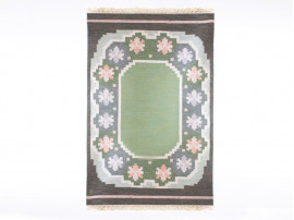 Tapis suèdois Rolakan en laine tissé main. Pièce unique vintage. 246 x 168 cm.