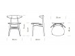 Mid-Century Modern CH 33 chair foamed seat by Hans Wegner. New product. 