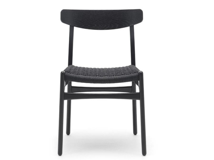 Chaise scandinave modèle CH 23 noire. Edition neuve