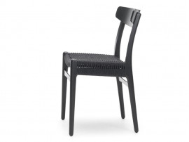 Chaise scandinave modèle CH 23 noire. Edition neuve