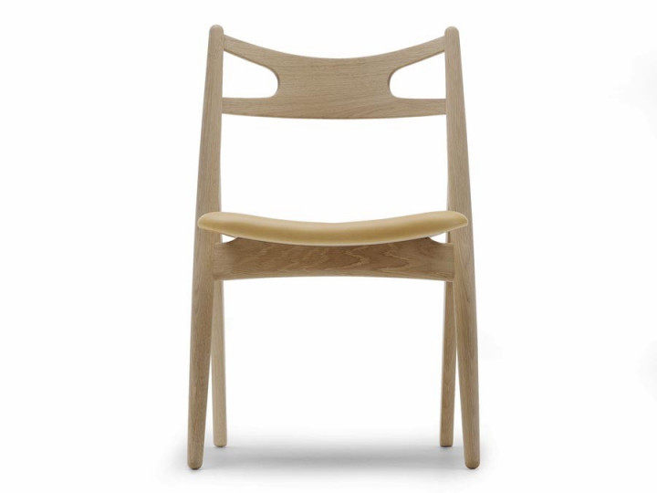 Mid-Century Modern CH 29 Sawback chair foamed seat by Hans Wegner. New product.