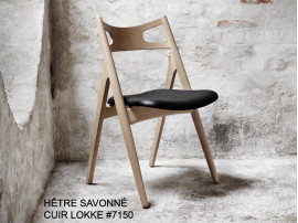 Mid-Century Modern CH 29 Sawback chair foamed seat by Hans Wegner. New product.