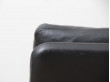 Mid modern danish 3 seats black leather sofa, model 500 by Hans Olsen