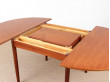 Mid-Century  modern scandinavian round dining table in teak, 4/10 seats