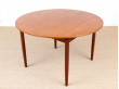 Mid-Century  modern scandinavian round dining table in teak, 4/10 seats