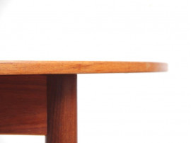 Mid-Century  modern scandinavian round dining table in teak, 4/10 seats