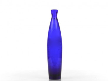 Mid-Century  modern scandinavian blue glass vase 