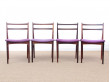 Mid-Century  modern scandinavian set of 4 chairs by H. Rosengren Hansen in Rio rosewood.