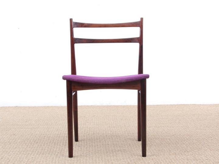 Mid-Century  modern scandinavian set of 6 chairs by H. Rosengren Hansen in Rio rosewood.