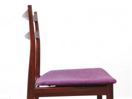 Mid-Century  modern scandinavian set of 6 chairs by H. Rosengren Hansen in Rio rosewood.