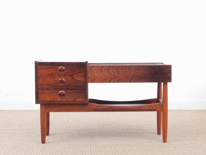 Mid-Century modern scandinavian planter table by Arne Wahl Iversen in Rio rosewood