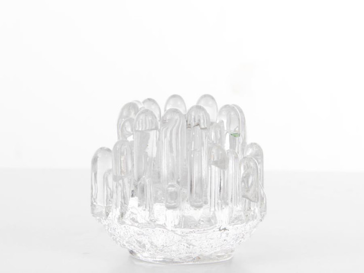 Mid-Century modern scandinavian glass candle holder 