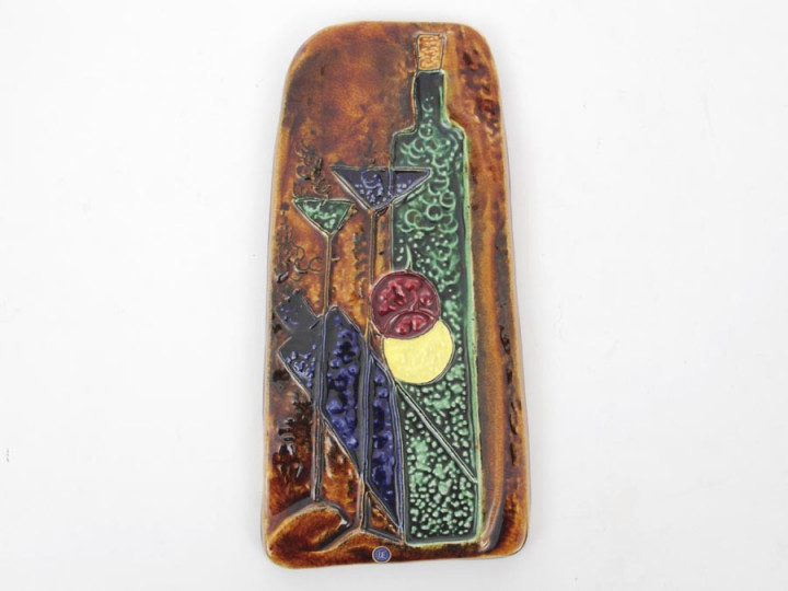 Mid-Century modern scandinavian ceramic relief plaque by Mari Simmulson for Upsala Ekeby