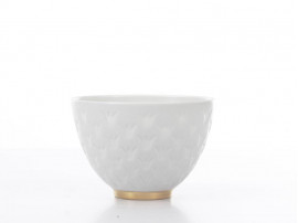 Mid-Century modern white porcelain bowl by Gunnar Nylund