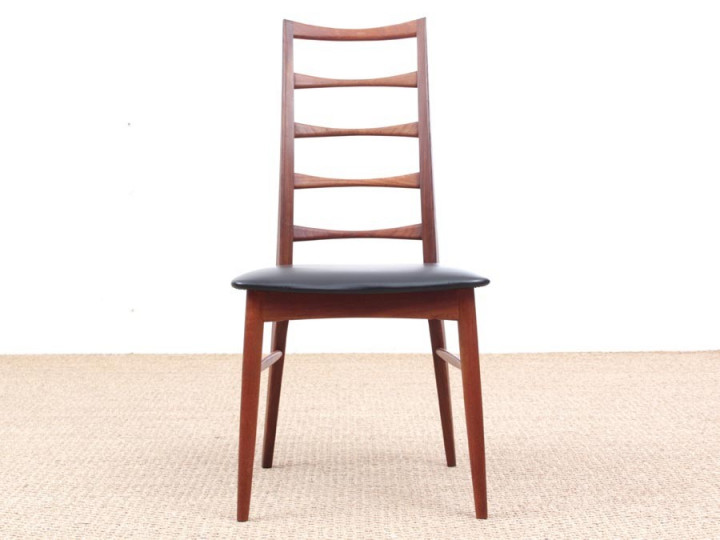 Mid-Century  modern scandinavian set of 4 teak chairs modele Lis  by Niels Koefoed