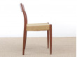 Mid-Century Modern danish set of 6 chairs in teak. de 6 chaises scandinaves en teck et corde. 