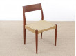 Mid-Century Modern danish set of 6 chairs in teak. de 6 chaises scandinaves en teck et corde. 