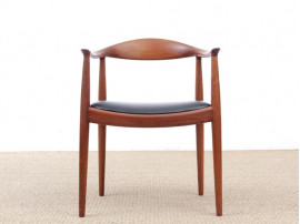 Set of 4 Scandinavian armchairs "The Chair" in solid teak by Hans Wegner. 