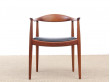 Set of 4 Scandinavian armchairs "The Chair" in solid teak by Hans Wegner. 