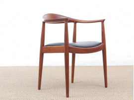 Set of 4 Scandinavian armchairs "The Chair" in solid teak by Hans Wegner. 